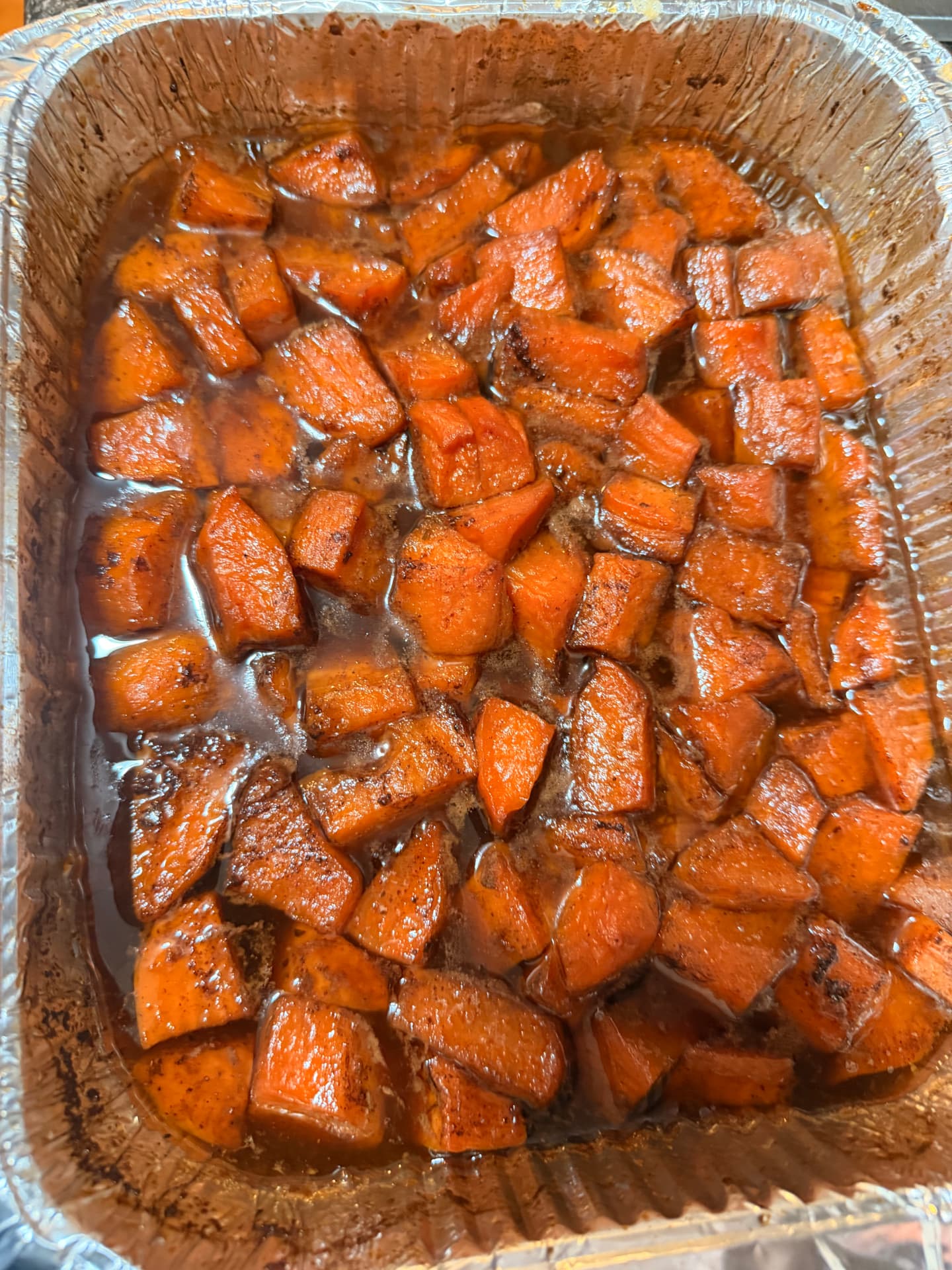 Glazed candied yams in rich syrup